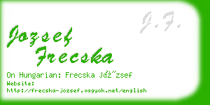 jozsef frecska business card